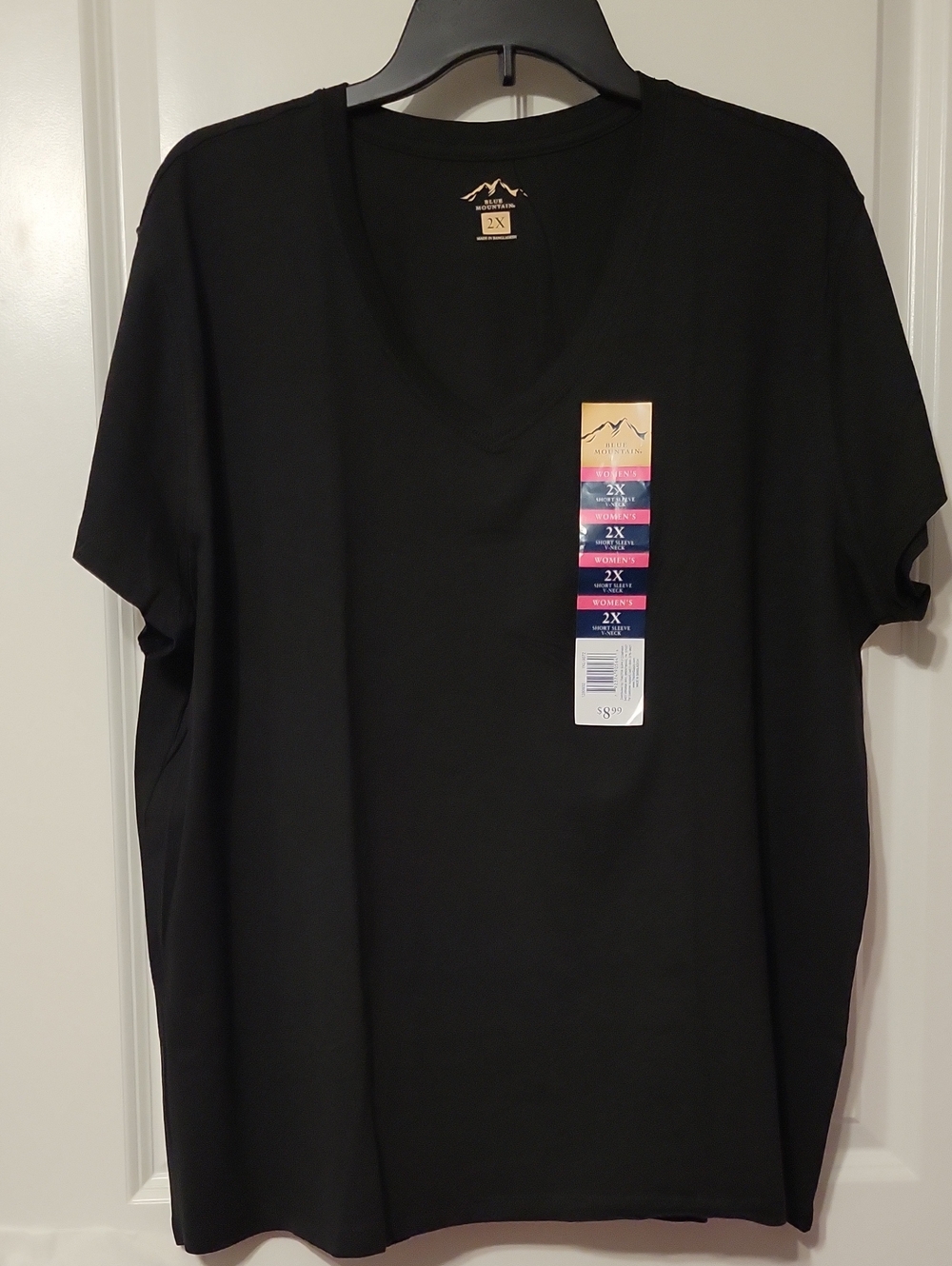 Blue Mountain Women's V-neck, Gray, Black, & Blue, 2X, T-shirts. NWT. - Picture 9 of 11